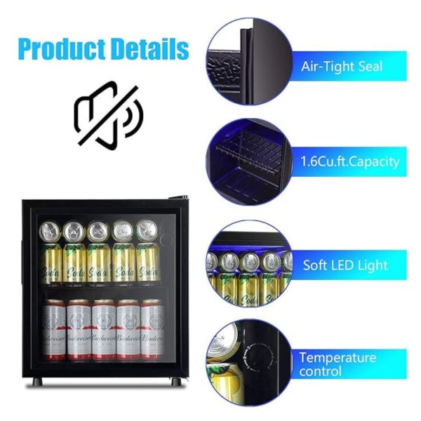 McCool Beverage Cooler 1.6 Cu. Ft Fridge Glass Door Temperature Knob SC-45 (7)
