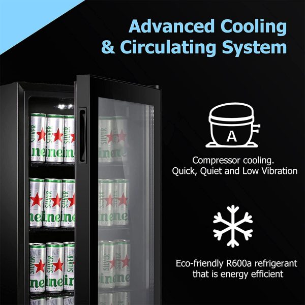 McCool Beverage Refrigerator 4.5 Cu. Ft Fridge Glass Door Temperature Knob SC-128 (7)