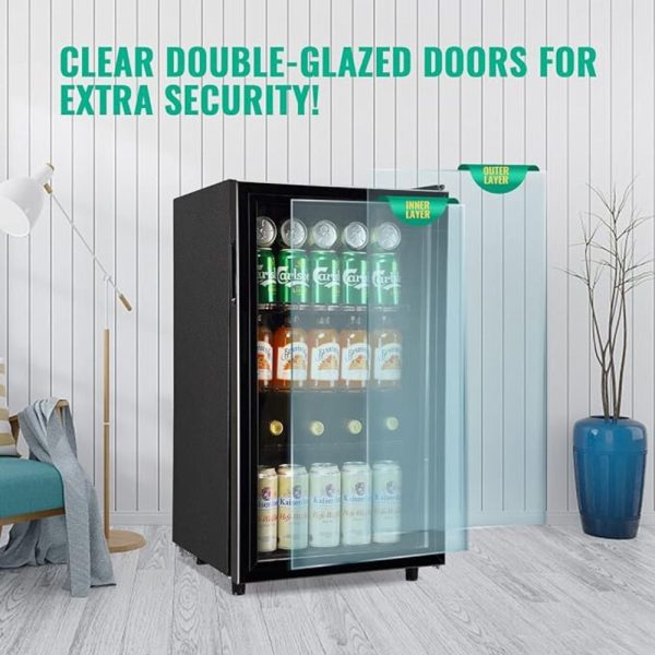 McCool Beverage Refrigerator 4.5 Cu. Ft Fridge Glass Door Temperature Knob SC-128 (8)